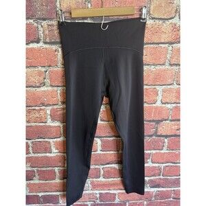 Aerie Womens Black Cropped Athletic Workout Leggings Size Medium Pullon